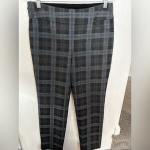 Charter Club Black and Gray Plaid Trousers